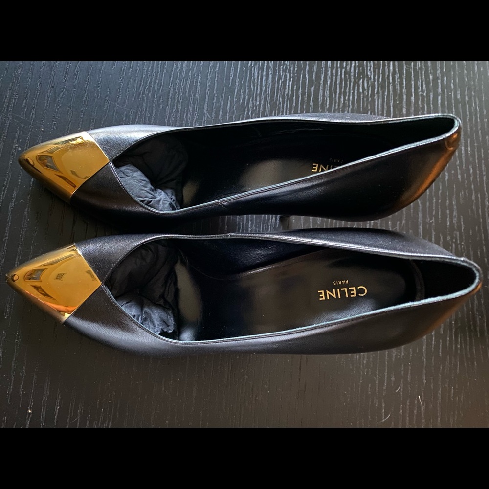AUTHENTIC CELINE METAL TOE PUMPS